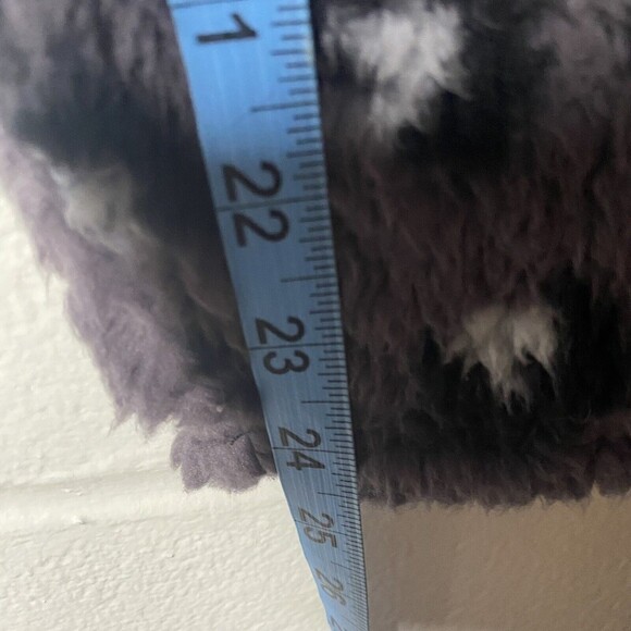 Livi Women Pullover Sweatshirt 1/4 Zip Faux Fur Jacket Sz L Cheetah Animal Blac - Picture 9 of 9